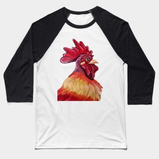 Proud Rooster Portrait Baseball T-Shirt